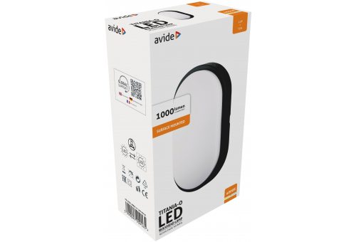 (Titania-O) Bulkhead Lamp Oval IP54 14W NW Black