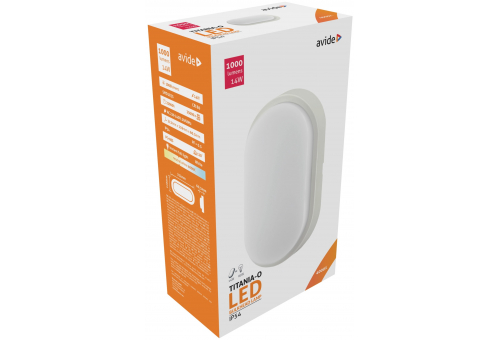(Titania-O) Bulkhead Lamp Oval IP54 14W NW White