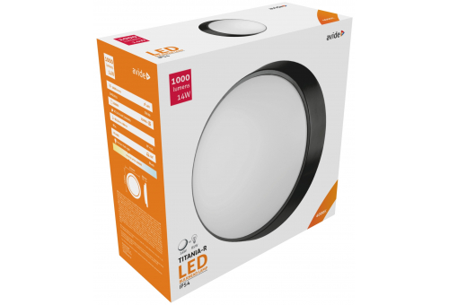(Titania-R) Bulkhead Lamp Round IP54 14W NW Black