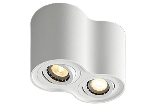 GU10 Spot Light Round White Swivel Double