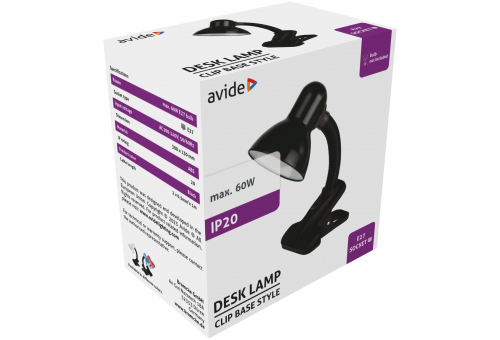 Basic Desk Lamp Clip Black Max 60W