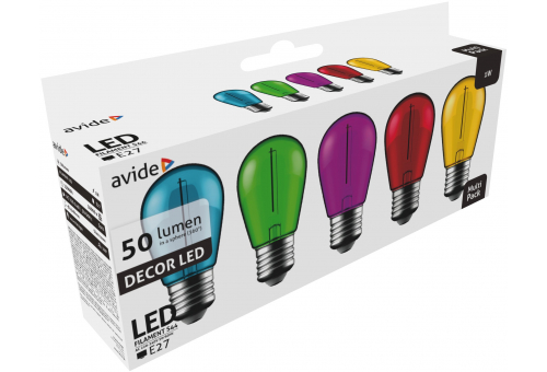 Decor LED Filament bulb 1W  E27 (Green/Blue/Yellow/Red/Purple)
