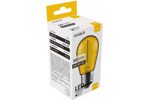 Decor LED Filament bulb  1W E27 Yellow