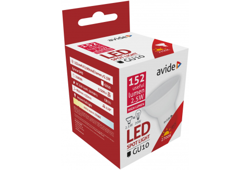 LED Spot Alu+plastic 2.5W GU10 110° EW