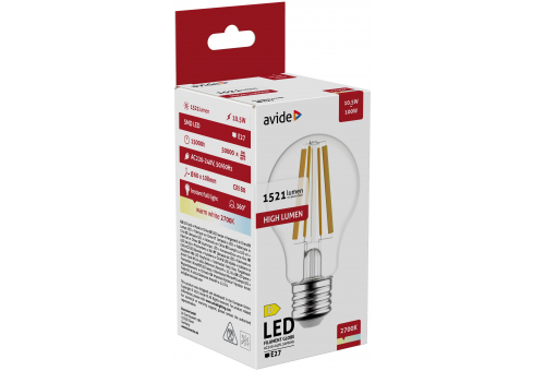 LED Filament Globe 10.5W E27 A65 WW High Lumen