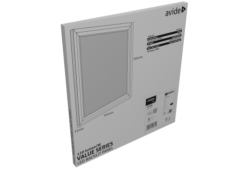 LED Panel 60x60cm 40W NW 120lm/W Value Range Backlit