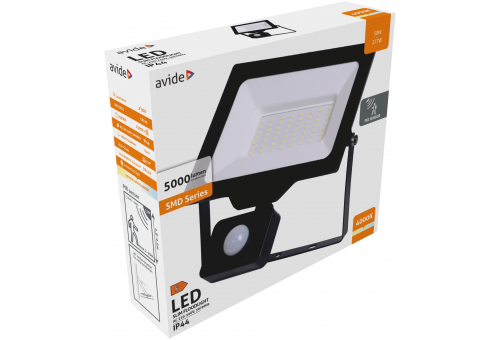 LED Flood Light Slim SMD 50W NW PIR