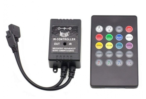 LED Strip 12V 72W RGB Keys Remote and Music Controller