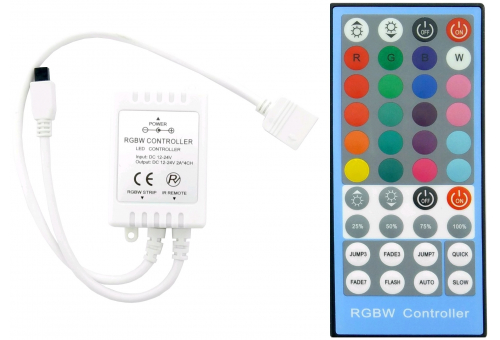 LED Strip 12V 96W RGB+W Keys Remote and Controller