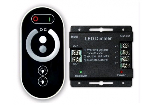 LED Strip 12-24V 216W Dimmer RF Touch Remote and Controller