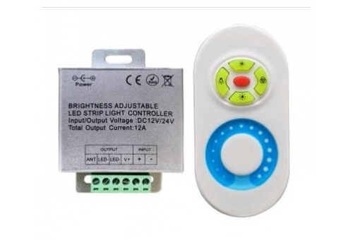 LED Strip 12-24V 144W Dimmer 5 Keys RF Remote and Controller