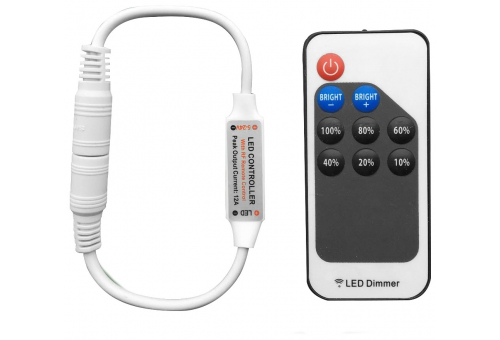 LED Strip 5-24V 144W Dimmer 9 Keys RF Remote and Controller