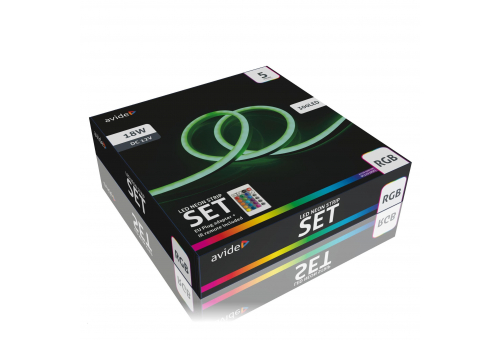 Avide LED Neon Strip RGB 12V with Remote 5m