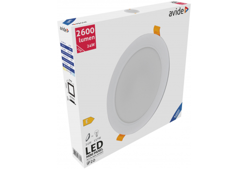 LED Ceiling Lamp Recessed Panel Round Plastic 24W CW