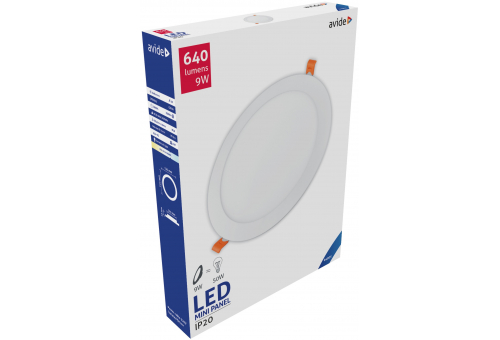 LED Ceiling Lamp Recessed Panel Round ALU 9W CW