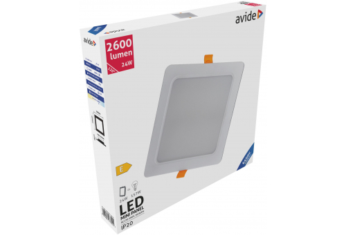 LED Ceiling Lamp Recessed Panel Square Plastic 24W CW 6400K