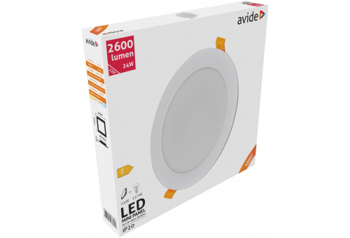 LED Ceiling Lamp Recessed Panel Round Plastic 24W NW