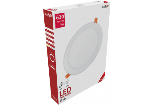 LED Ceiling Lamp Recessed Panel Round ALU 9W WW