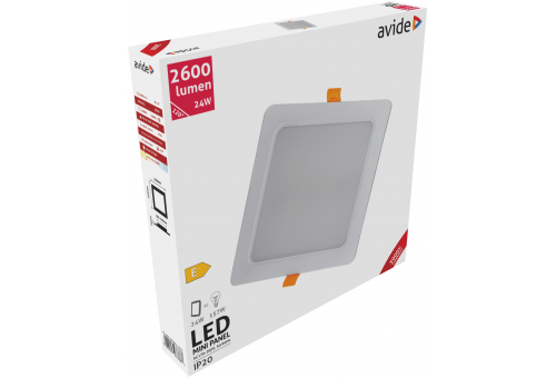 LED Ceiling Lamp Recessed Panel Square Plastic 24W WW 3000K