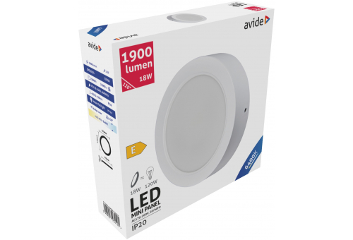LED Ceiling Lamp Surface Mounted Round Plastic 18W CW 6400K