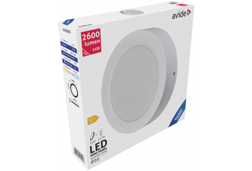 LED Ceiling Lamp Surface Mounted Round Plastic 24W CW 6400K