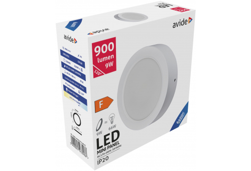 LED Ceiling Lamp Surface Mounted Round Plastic 9W CW 6400K