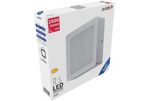 LED Ceiling Lamp Surface Mounted Square Plastic 24W CW 6400K