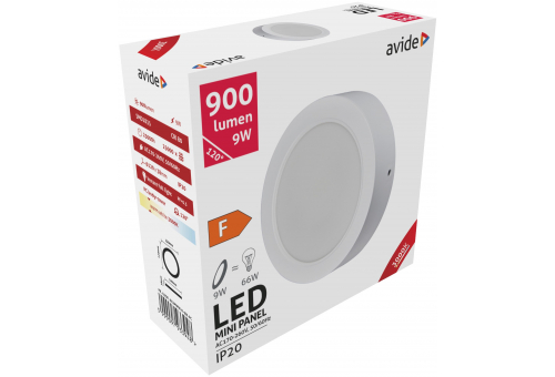 LED Ceiling Lamp Surface Mounted Round Plastic 9W WW 3000K
