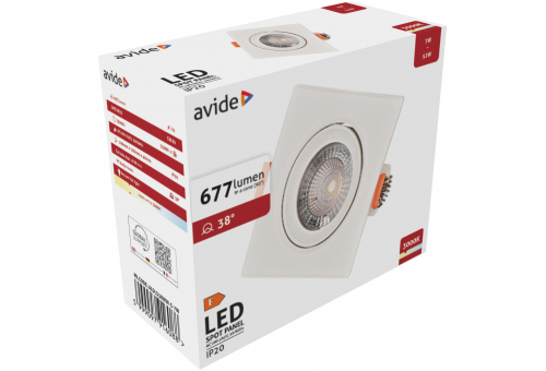 LED Downlight 38° Square 7W WW