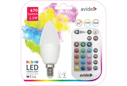 Smart LED Candle 5.5W RGB+W with IR remote